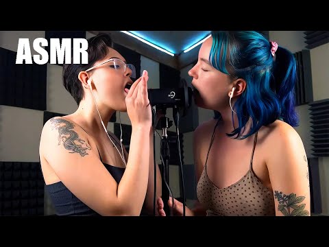 ( NEW EAR LICKING ) { Bella and Sasha ASMR } The ASMR Collection