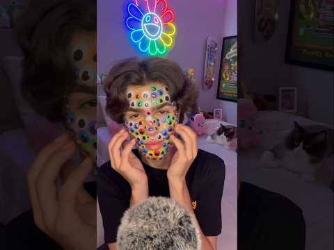 I wanted to make a full version of this, but my face keep sweating off the googly eyes 😂🌈👁️ #asmr