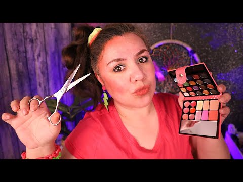 ASMR 80s MAKEOVER Beauty Salon Haircut and Styling Roleplay