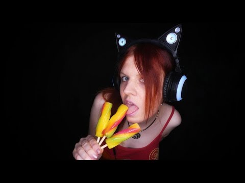 ASMR | Licking Colorful Swirl Ice Popsicles | Pirulo Tropical (No Talking) | Eating Sounds
