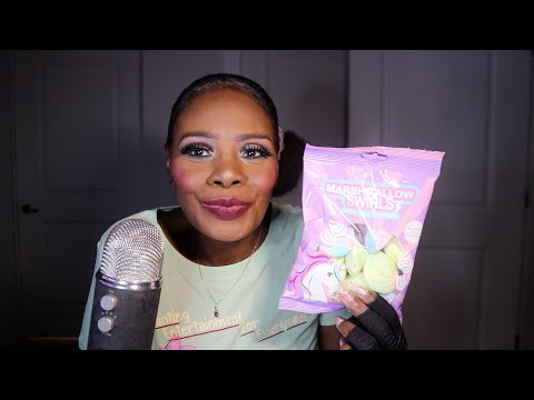 BIRTHDAY CAKE MARSHMALLOWS ASMR EATING SOUNDS