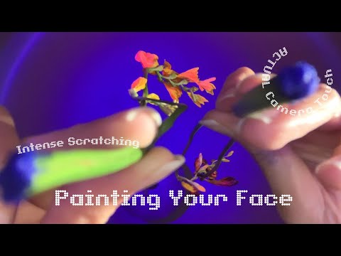 ASMR Painting, Touching and Sculpting Your Face with Flowers to Deep Sleep and Anxiety🌷 NO TALKING