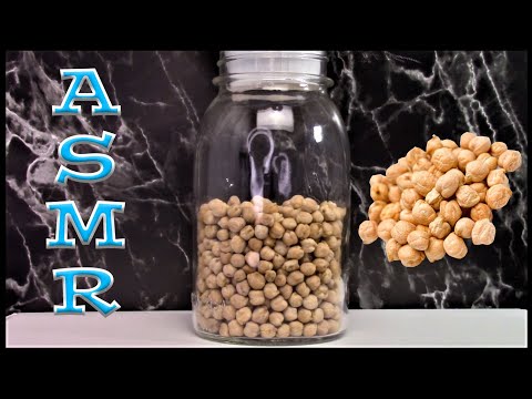 ASMR: Slowly Filling Glass Jar with Chickpeas (No Talking, Clinking, Clicking, Pinging, Tapping)