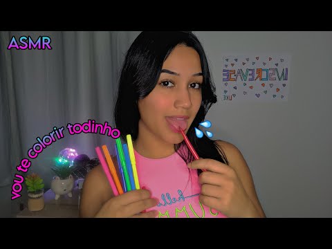 ASMR- SPIT PAINTING 💦 pintando seu rosto com canetinha | painting your face SPIT PAINTING 💦