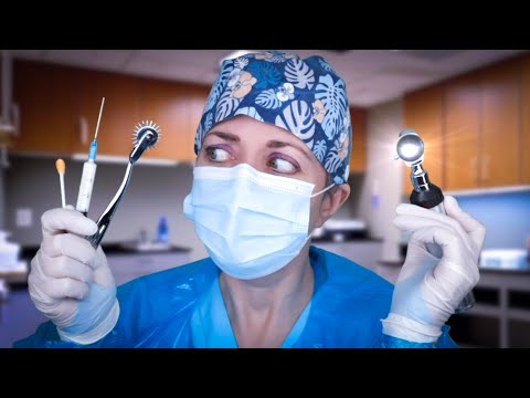 ASMR Medical Exam in Isolation - Everything is Wrong! Ear Exam & Swab, Crinkly Plastic Gown, Gloves