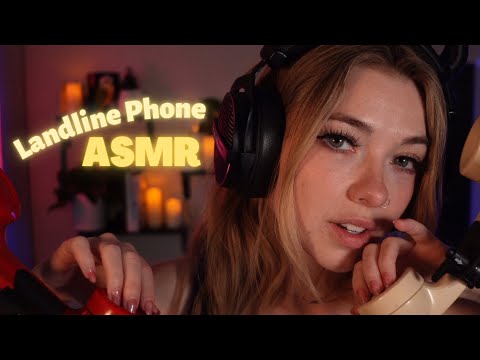Landline Phone ASMR [Mouth Sounds, Tapping, Scratching, and Brushing]