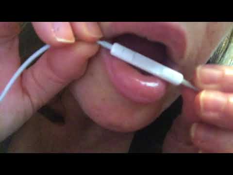 ASMR Nibbling on Mic.  Apple Microphone Eating.  Intense Mouth Sounds.