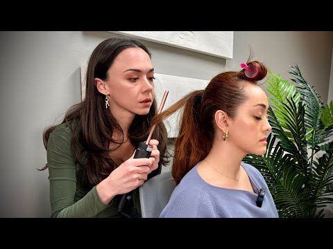 ASMR Perfectionist Hair Styling - Curly Ponytail - Relaxing Role Play | Fixing, Brushing @ivybasmr