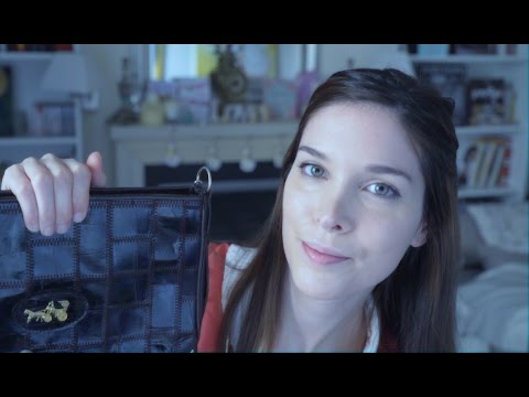 ASMR Showing You My Vintage Bag Collection - Tapping - Squishing - Scratching - Close Ups