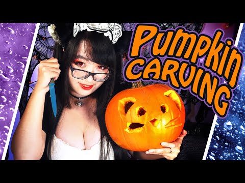 ASMR Pumpkin Carving With Lil’ Rain 🎃 Anime Catgirl Maid Roleplay