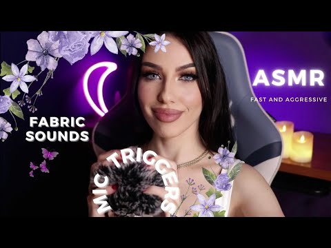 ASMR super fast and aggressive mic triggers + fabric scratching🌸