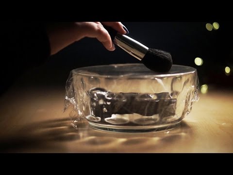 ASMR. Mic in Plastic covered Glass Bowl (Brushing, Sticky Fingers, Crinkles, Tracing)