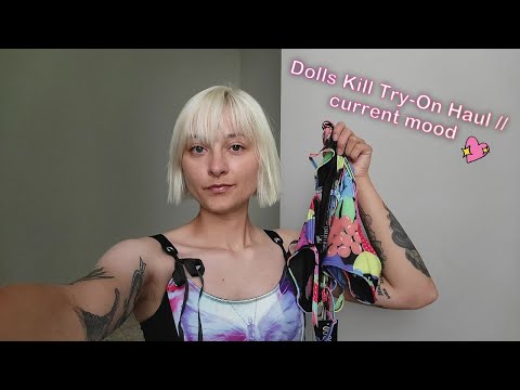 ASMR | Dolls Kill Try-On Haul Current Mood w/ Soft Spoken Chatting & Fabric Scratching