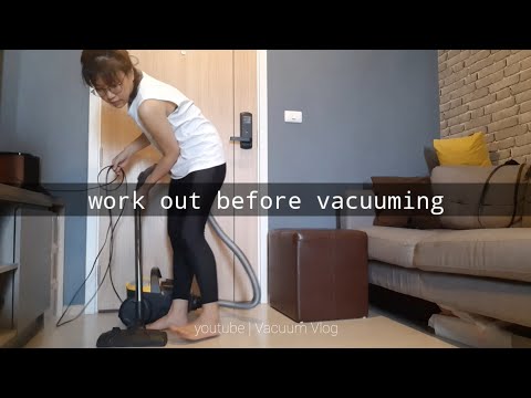 Work out before ASMR vacuuming | Vacuum Vlog