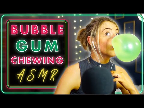 [ASMR] Gum Chewing - Watermelon bubble gum / Neon green / Insane bubbles!!!