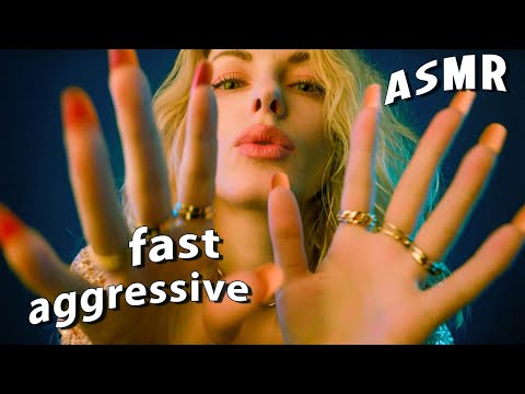 ASMR Fast Aggressive Hand Movements UpClose, Mouth Sounds, Nail Triggers ASMR