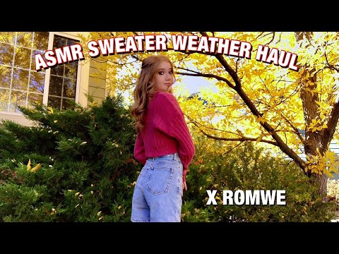 ASMR ~ Sweater Weather Fall Clothing Haul x ROMWE