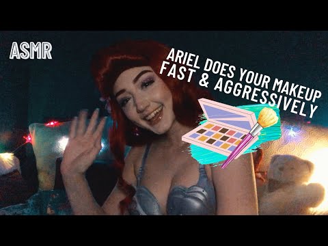 ASMR Roleplay Ariel Does Your Makeup Fast & Aggressively (The Little Mermaid)