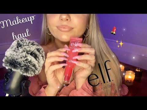 ASMR Makeup Haul 💄(long nail tapping and scratching on elf makeup)🌸💕⭐️