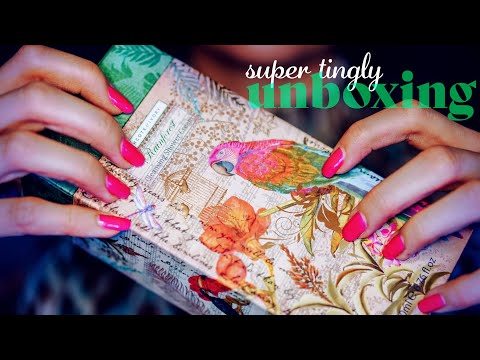 ASMR ~ Sensitive Unboxing to Make You Sleep & Tingle ~ Show & Tell, Tapping, Scratching