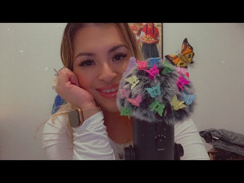 ASMR| Adding 🦋clips to your hair BUT your hair is the fluffy mic cover- intense 🎙️ sounds