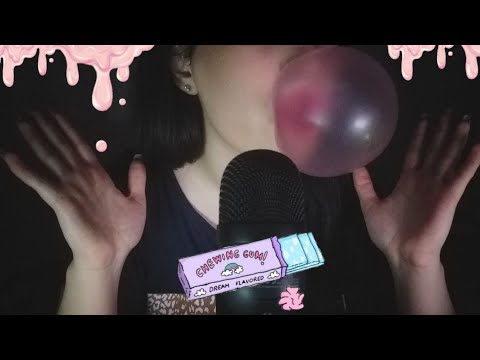 ASMR chewin gum time ~blowing a pink one🧸🎀