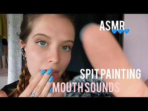 ASMR FR Spit painting !! mouth sounds intense !!