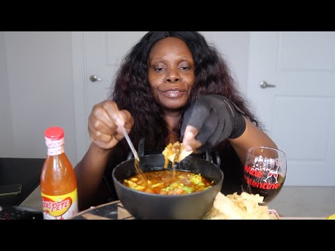 Tortilla Chips With Bean Soup ASMR Eating Sounds