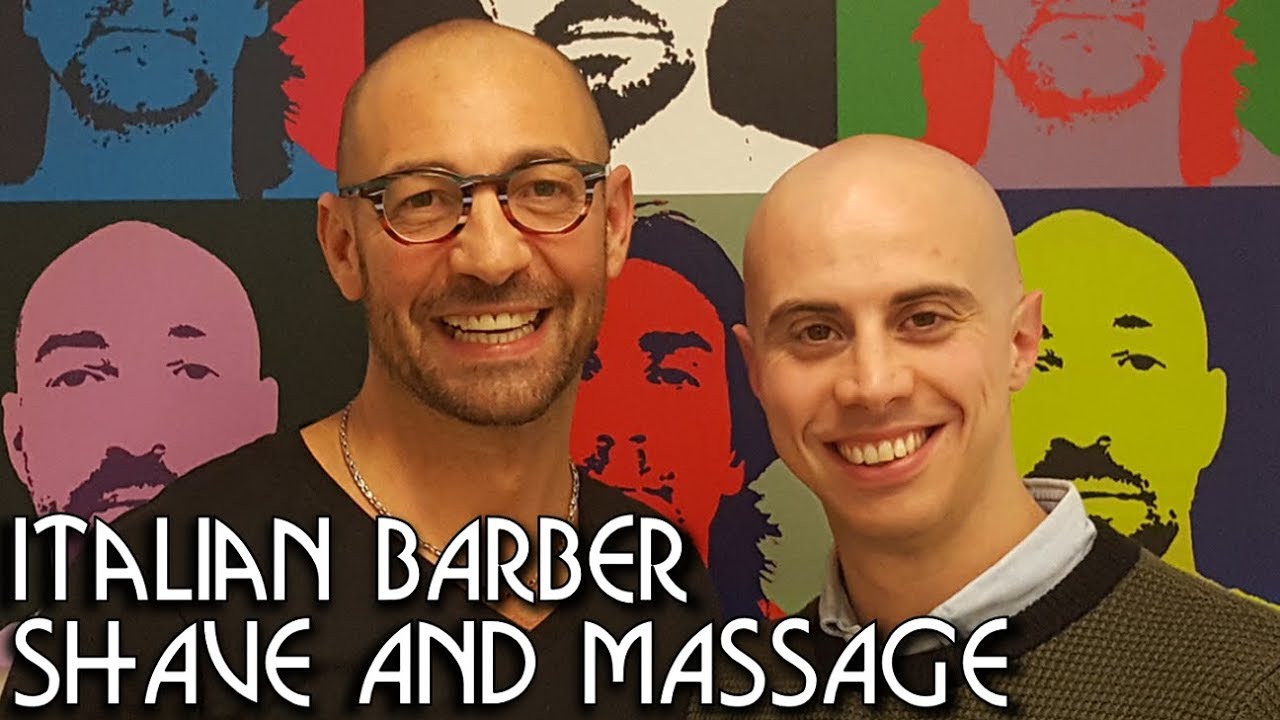💈 Italian Barber - Shave with Shampoo and Head Massage - ASMR no talking - Water Sounds