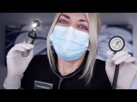 ASMR Paramedic Home Visit: Ear, Nose, Throat and Physical Exam With Otoscope, Gloves and Ear Drops