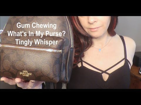 ASMR Gum Chewing: Fall Asleep in 30 MIN From What's In My Purse.  Whispered.
