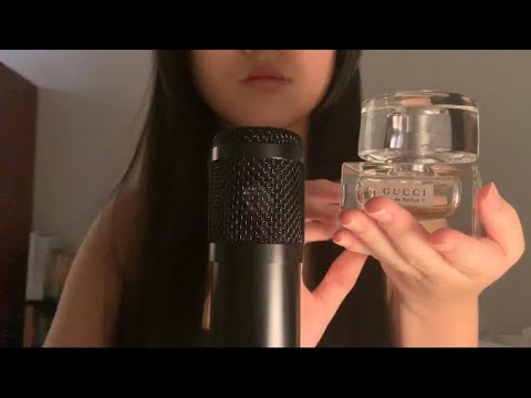 ASMR tapping on perfume bottles