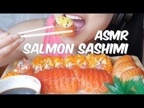 ASMR SALMON Sashimi Sushi (SOFT EATING SOUNDS) No Talking | SAS-ASMR