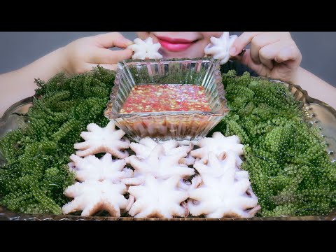 ASMR BOILED OCTOPUS X SEAGRAPES , EATING SOUNDS | LINH-ASMR