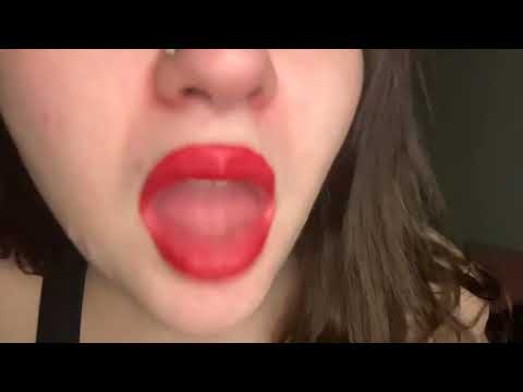ASMR Lens Licking with Red Lipstick 💋