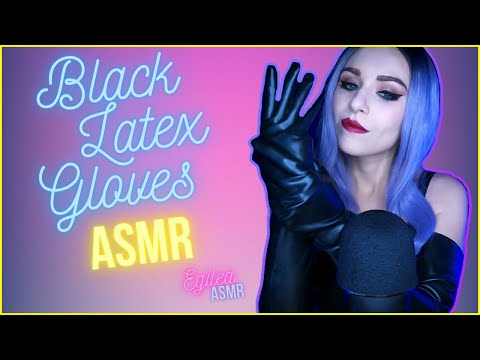 ASMR Black long Latex gloves with oil/lotion, hands movements and sticky sounds. (No talking)
