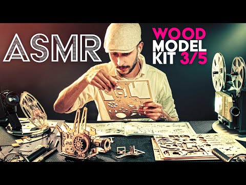 ASMR Wood Model Kit (Part 3/5) 📽️AT HOME With Me