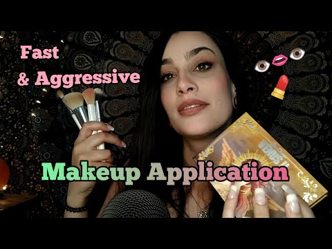 ASMR Fast Aggressive Full Face of Makeup