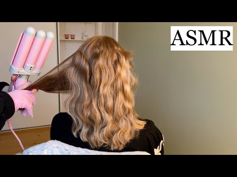 ASMR | Hair Styling with Mermade Hair Waver 💕 (hair play, hair brushing, spraying, no talking)
