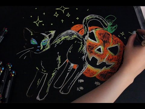 Drawing with Chalk Markers (ASMR chalk sounds and soft spoken/whispering)