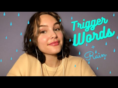 ASMR Trigger Words, Mouth Sounds & Hand Movements with Soothing Rain