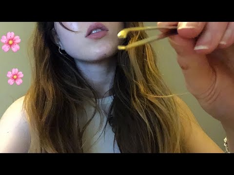 ASMR ~ eyebrow plucking role play ~ personal attention *headphones recommended*