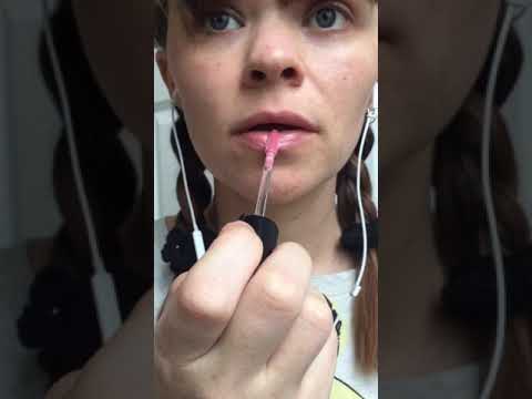 ASMR e.l.f. LIPGLOSS shaking and pristine application mouth sounds #shorts