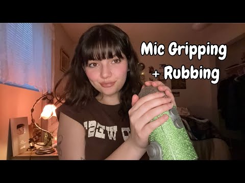 ASMR | Fast Aggressive Mic Gripping + Rubbing (Collarbone Tapping, Mouth Sounds, Gloves, Rambles)