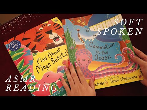 ASMR Reading Children's Books | Commotion in the Ocean & Mad About Mega Beasts | Soft Spoken | 📖🐯🐳