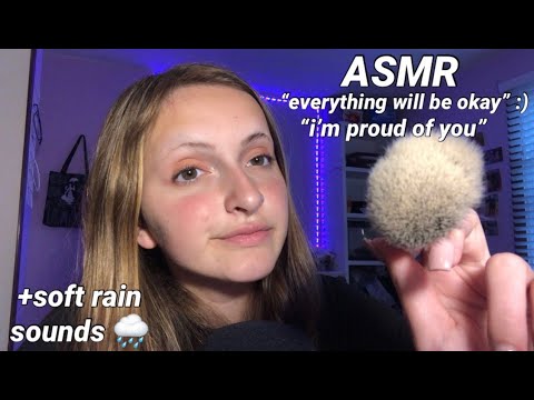 ASMR Semi-Inaudible Repeating “Everything Will Be Okay” (Positive Affirmations + Rain Sounds) 🌧