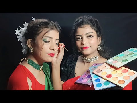 ASMR Doing My Sister Indian Party Makeup 💄💋