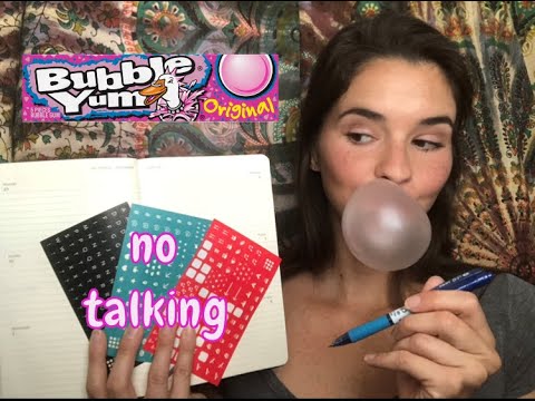 ASMR Agenda pt.2 *no talking* *open-mouthed gum chewing* *blowing bubbles*