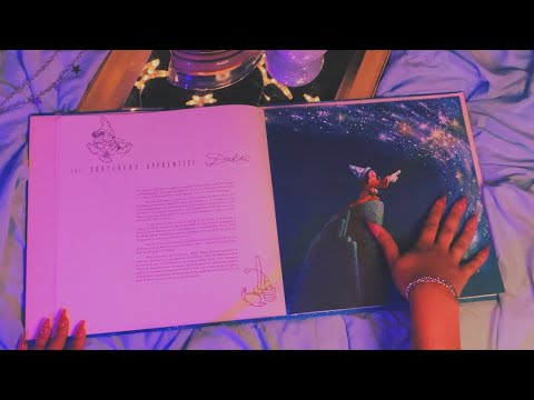 ASMR | Tapping, Scratching, Tracing Disney's Fantasia Record Artbook | soft whispers