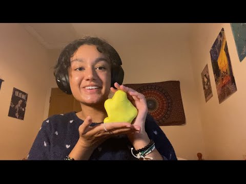 ASMR: Tapping on random objects from my room and life ramble~ squishy, candle glass, plastic